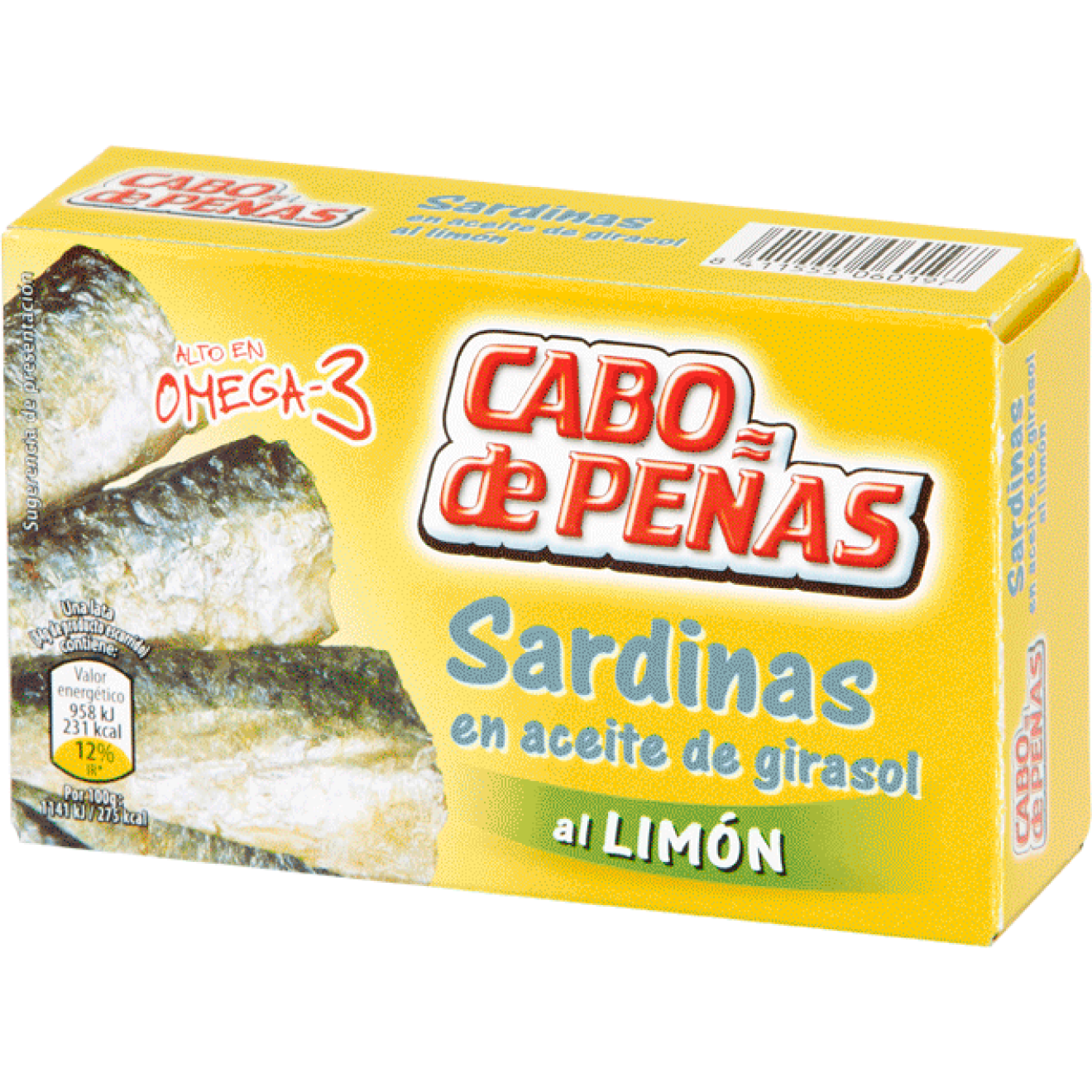 Cabo de Peñas Sardinen in Sonnenblumenöl mit Zitrone
